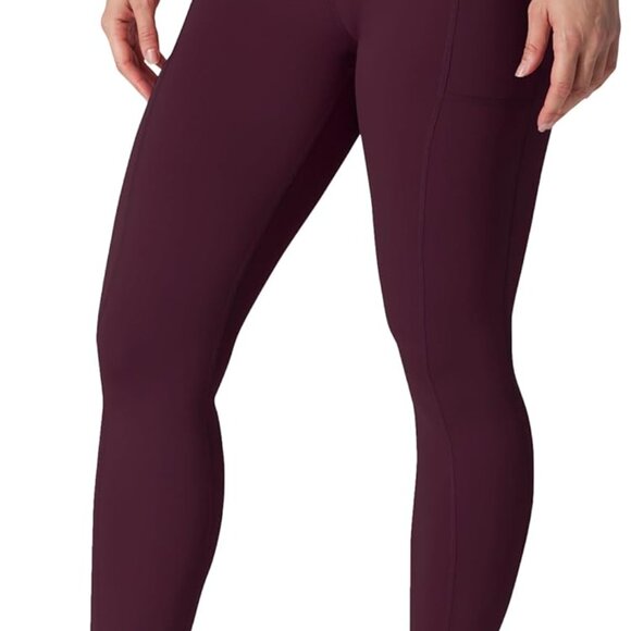 Cinnamon Cherry high waist squat proof ankle leggings with pockets for women - Picture 2 of 6